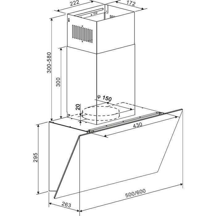 Наклонная кухонная вытяжка Hebermann HBKH 60.4 фотография 8