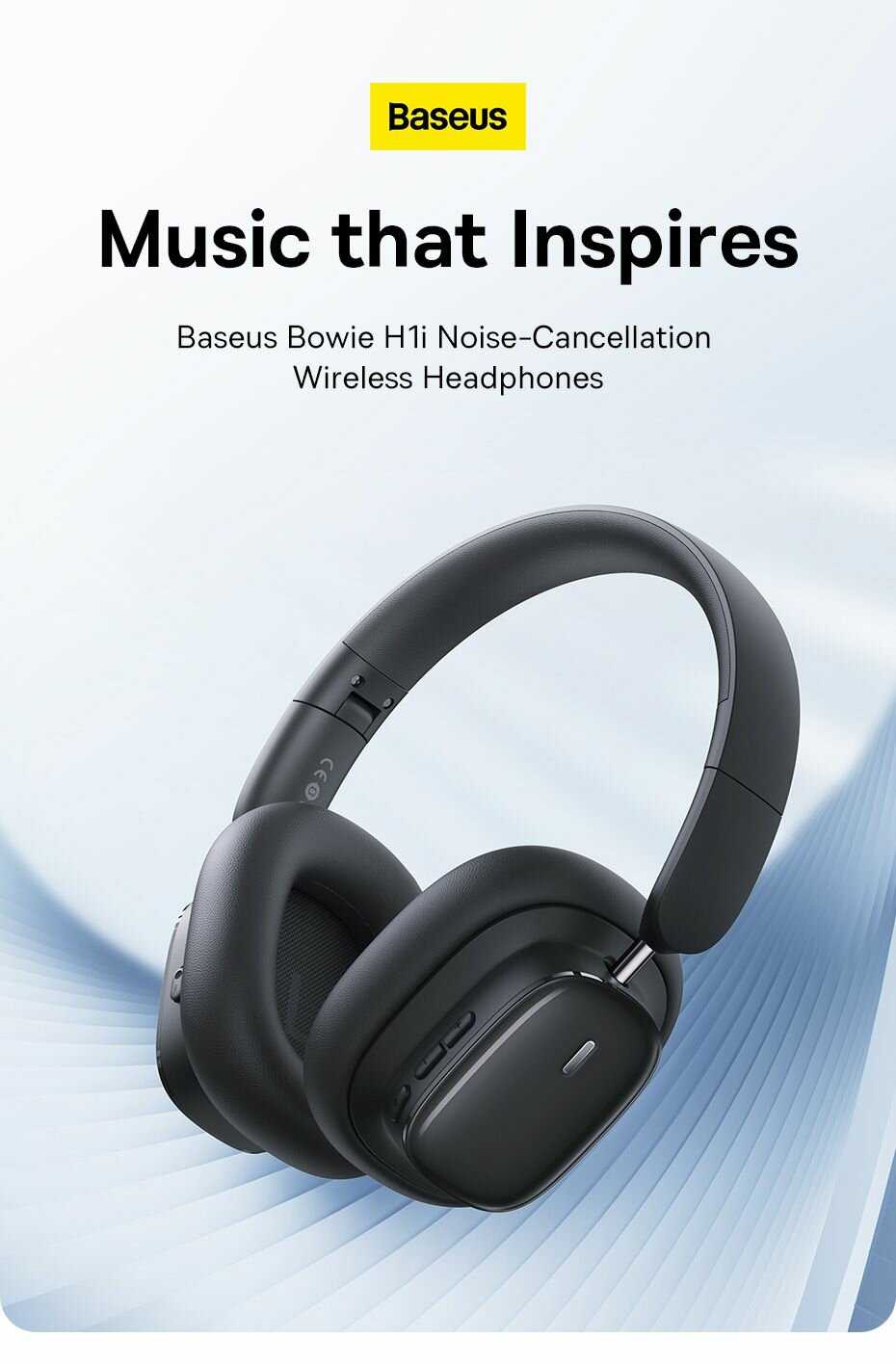 Беспроводные наушники Baseus Bowie H1i Noise-Cancellation (A00050402223-00) фотография 13