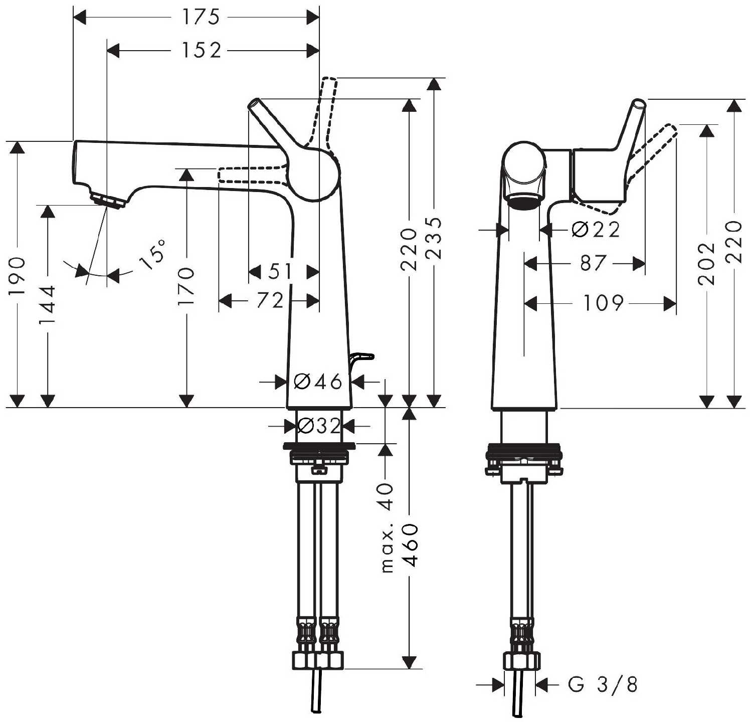 Смеситель универсальный hansgrohe Talis S 72113000, рычажный фотография 2