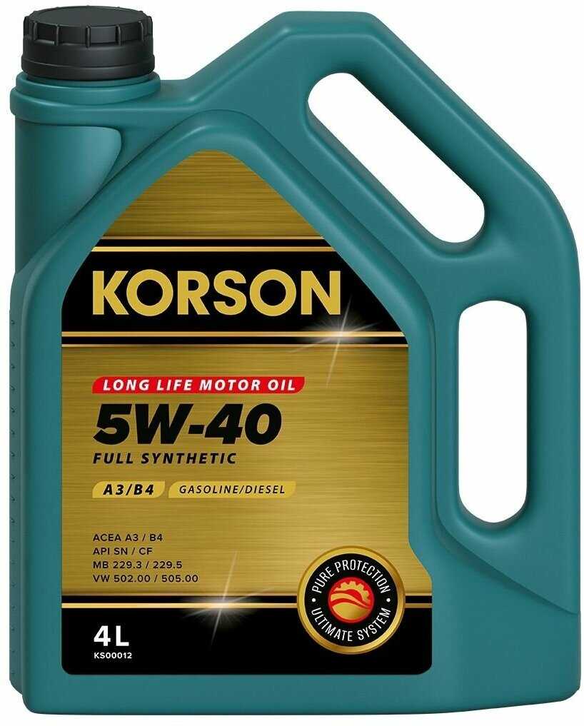 Масло моторное KORSON FULL SYNTHETIC 5W-40 A3/B4 фотография 17