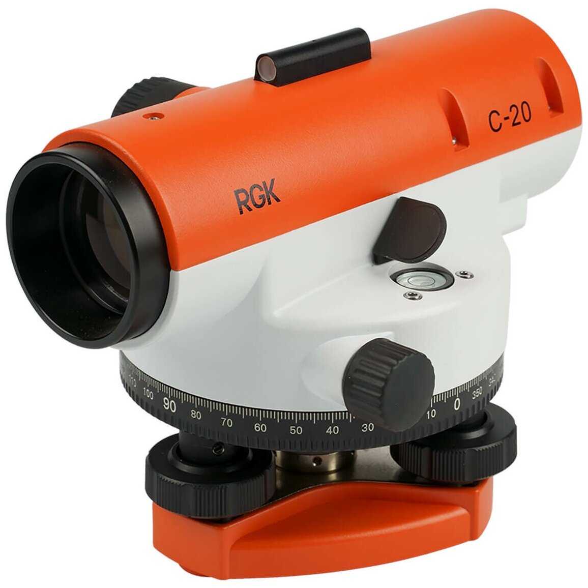 Оптический нивелир RGK C-20 + штатив S6-N + рейка AMO S4 с поверкой фотография 11