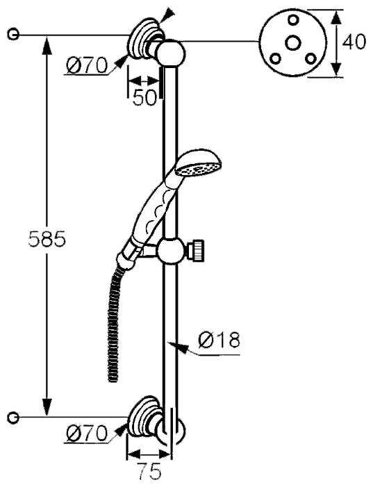 Душевой гарнитур KLUDI Adlon 2710305, хром фотография 1