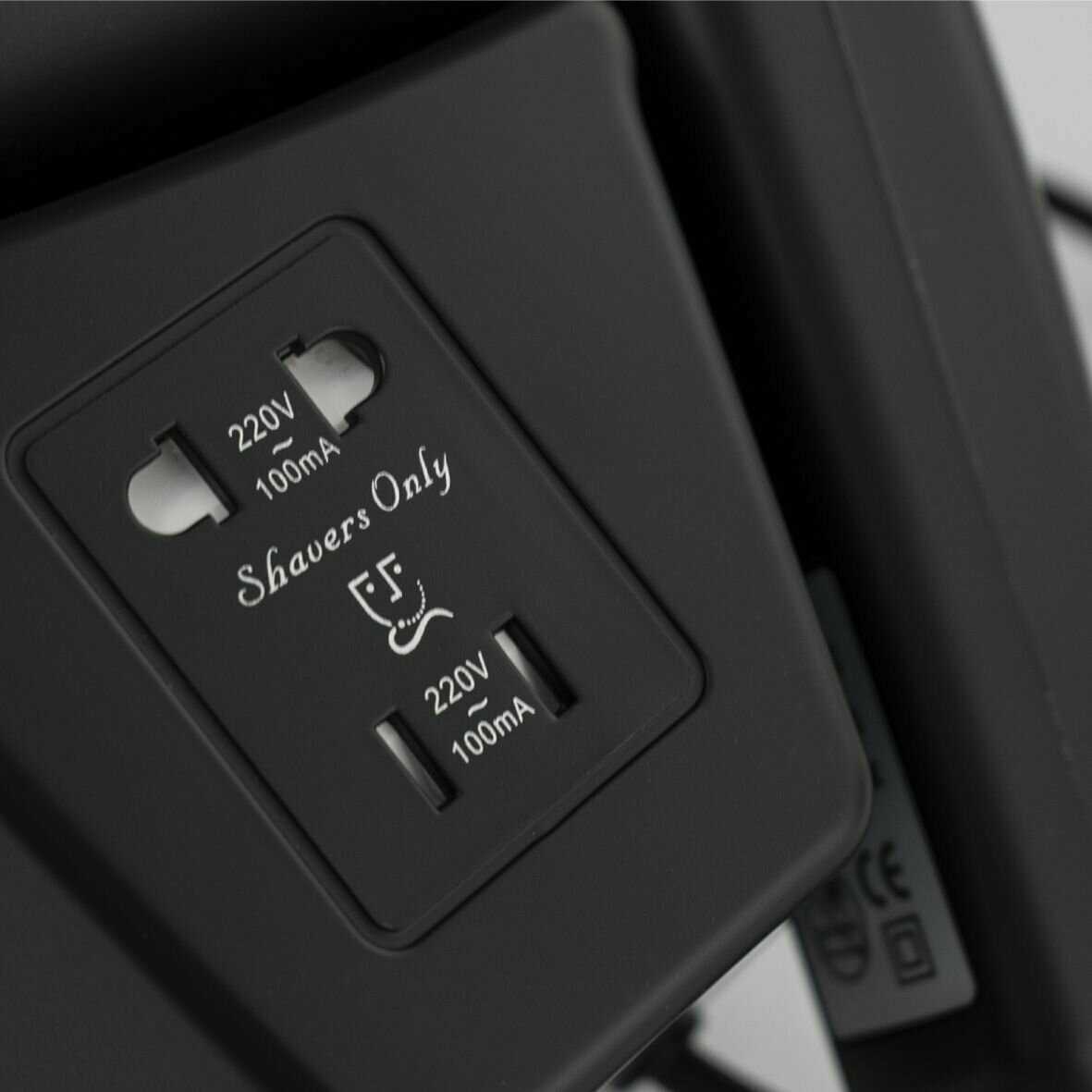 Фен для волос в ванную комнату с боковым креплением, с розеткой, 1200W, черного цвета фотография 6