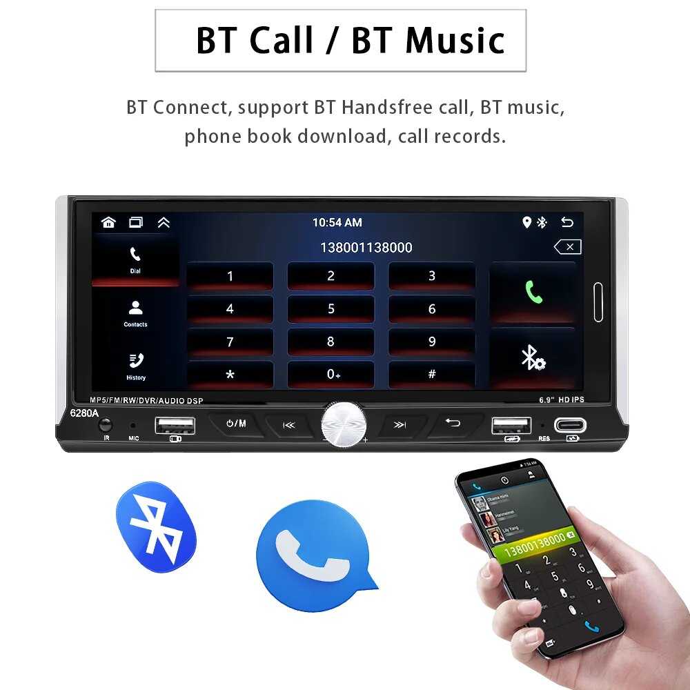 1din Android 13 Автомобильный радиоприемник (4G-32G-MIC-2 AHD) фотография 5