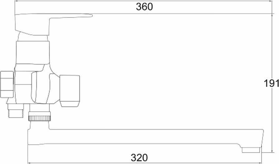 Смеситель для ванны Ростовская Мануфактура Сантехники PL6CH-006E фотография 11