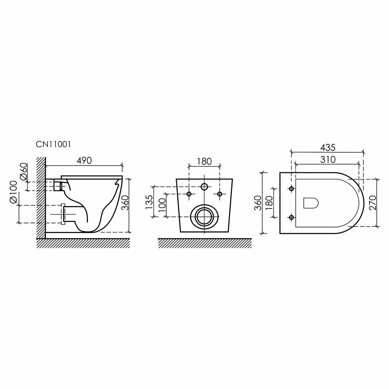 Унитаз подвесной Ceramica Nova Uno (CN11001MB) фотография 13