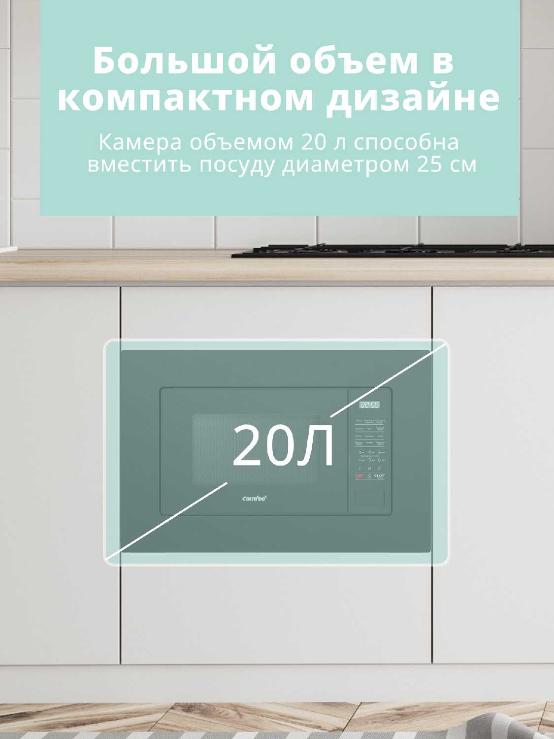 Встраиваемая микроволновая печь Comfee CBM2010W фотография 9