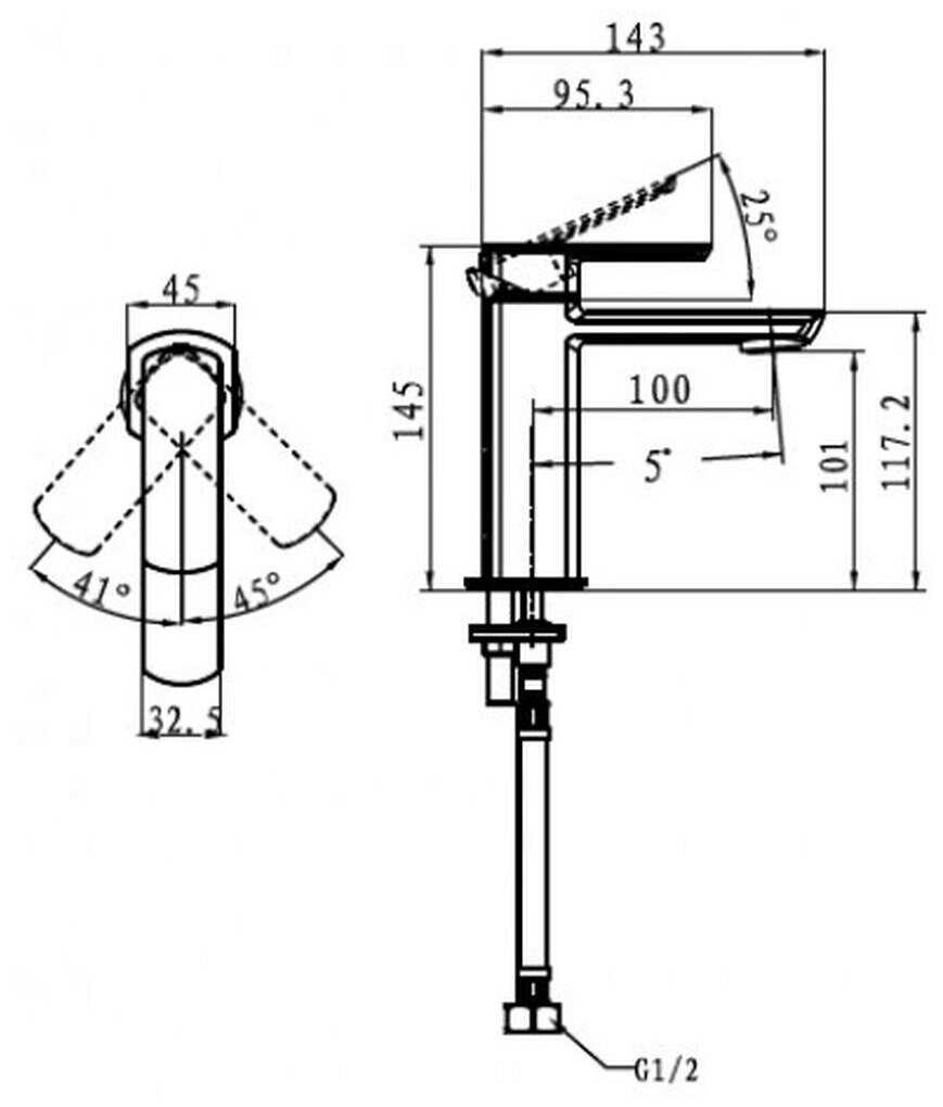 Смеситель для раковины (умывальника) KAISER Saga 53011, рычажный фотография 3