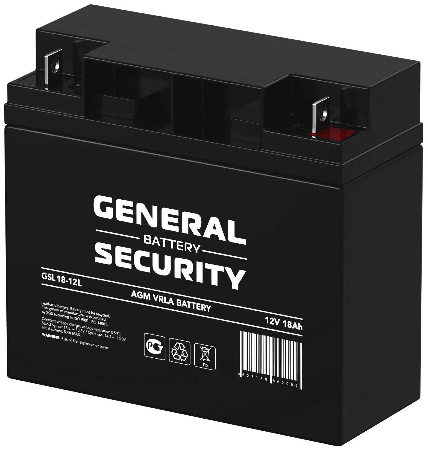 Аккумуляторная батарея General Security GSL18-12L фотография 1