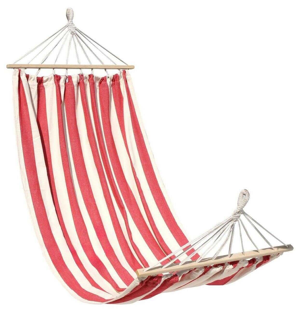 Гамак Гамак полоска тканевый с перекладиной фотография 3