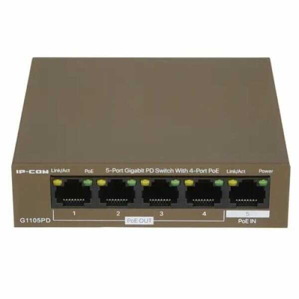 Коммутатор TENDA G1105PD (5 портов Ethernet 10/100/1000 Мбит/сек, 4xPoE IEEE 802.3af 15.4W) (G1105PD) фотография 5