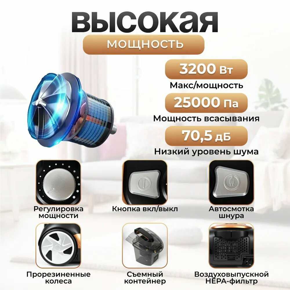 Пылесос CRONIER CR-M6 3200 Вт фотография 8