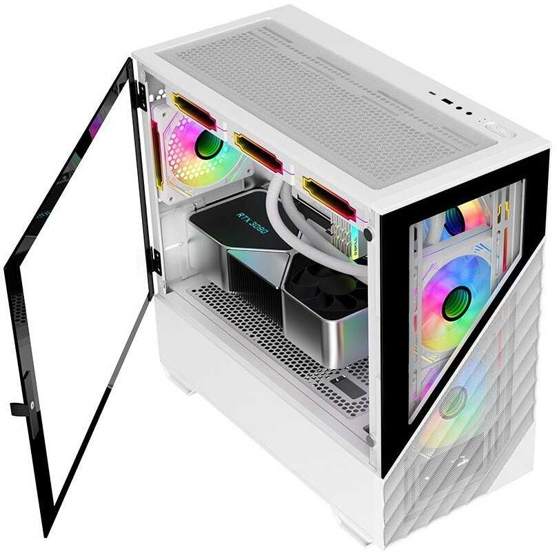 Корпус 1STPLAYER DK D7 mATX 3x120mm LED fans (D7-WH-3F1-W) фотография 19