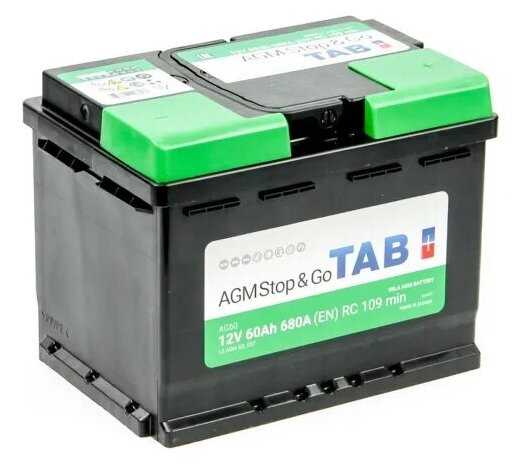 Автомобильный аккумулятор TAB AGM Stop&Go AG60 (213060) 242х175х190 фотография 1