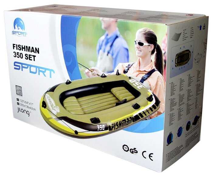 Надувная лодка Jilong Fishman 350set JL007209-1N с веслами и насосом фотография 3