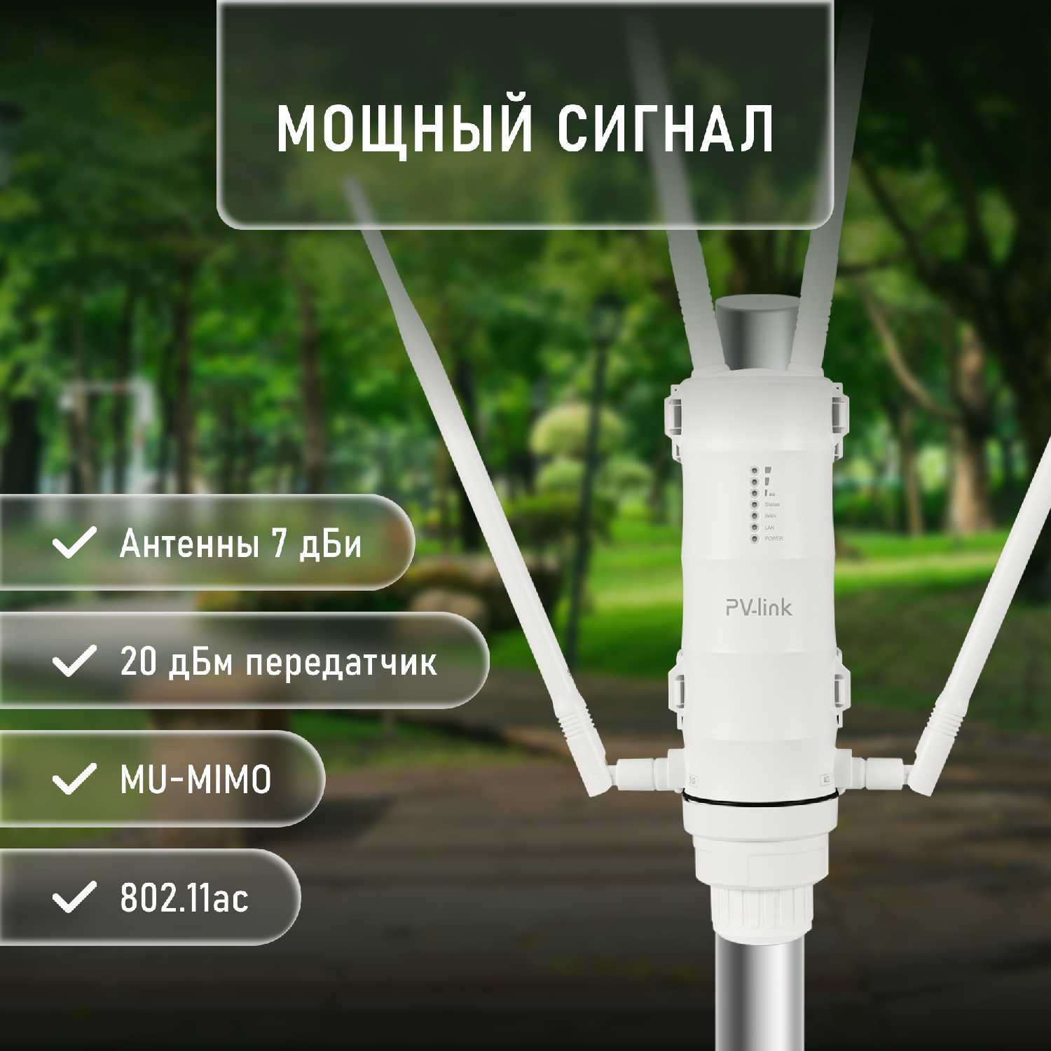 Роутер Wi-Fi PV-link PV-WF25RT4GW 2,4/5 ГГц фотография 1