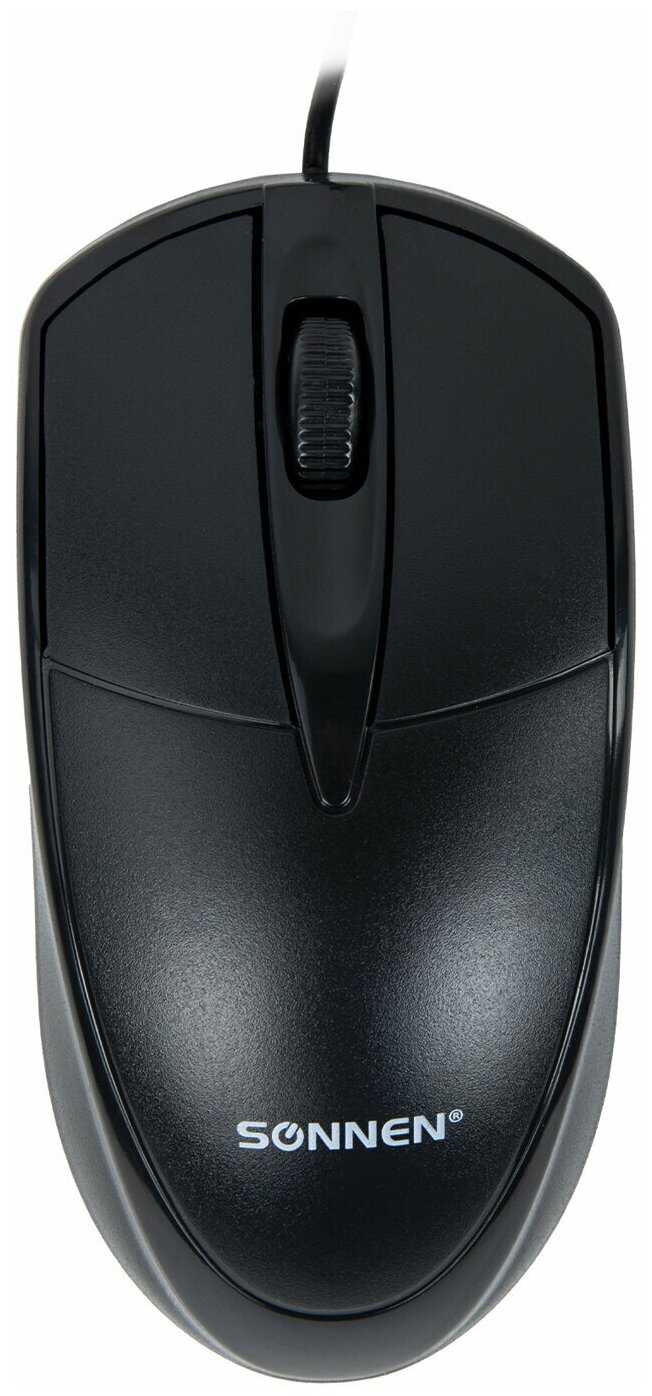 Мышь проводная Sonnen B61, Usb, 1000 dpi, 2 кнопки + колесо-кнопка, оптическая, черная, 513513 фотография 2
