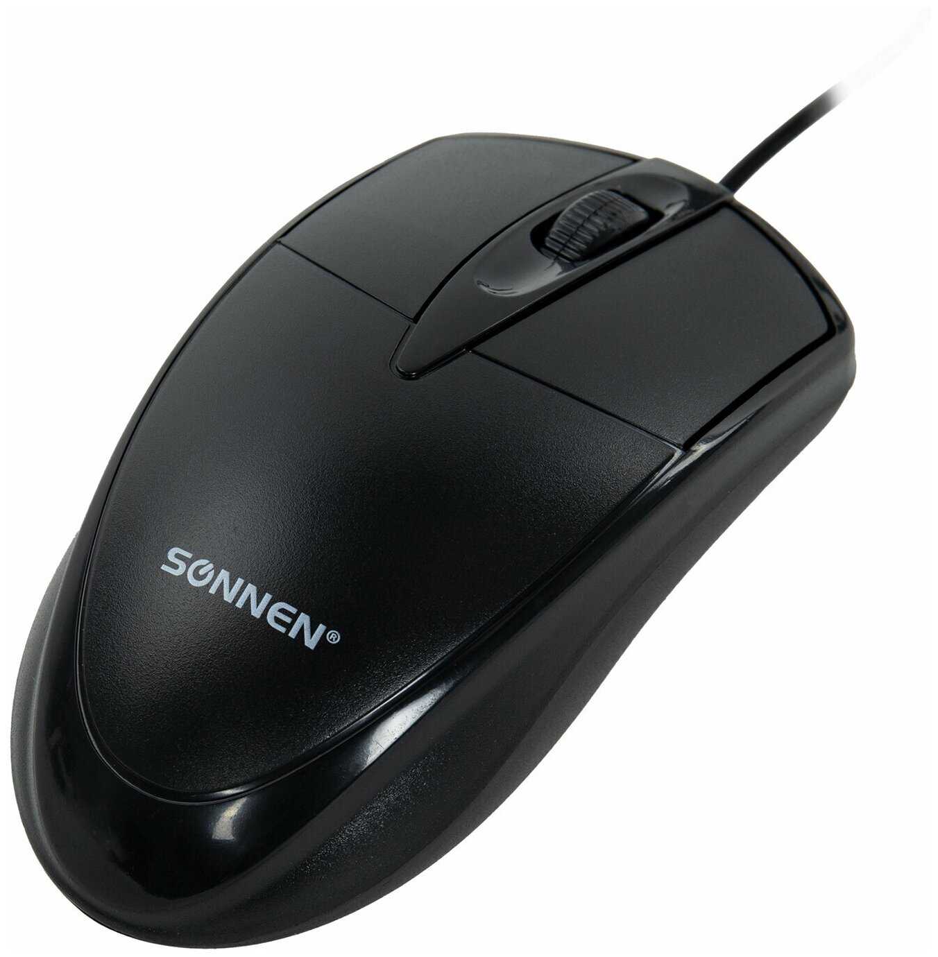 Мышь проводная Sonnen B61, Usb, 1000 dpi, 2 кнопки + колесо-кнопка, оптическая, черная, 513513 фотография 3
