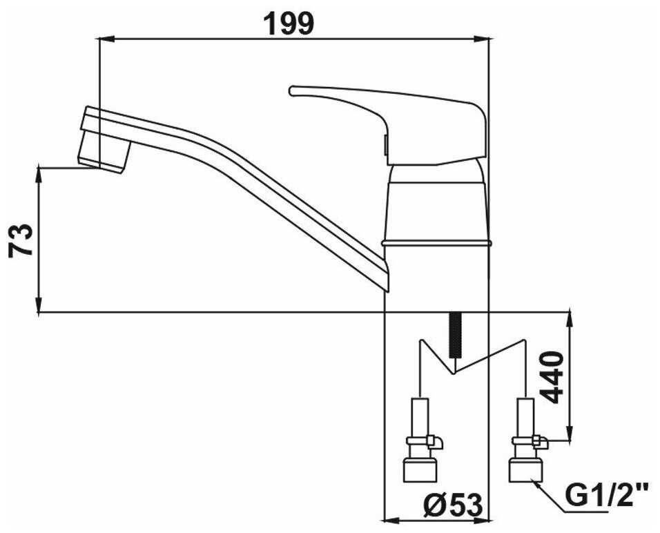 Смеситель для раковины (умывальника) KAISER Leon 19310, рычажный фотография 5