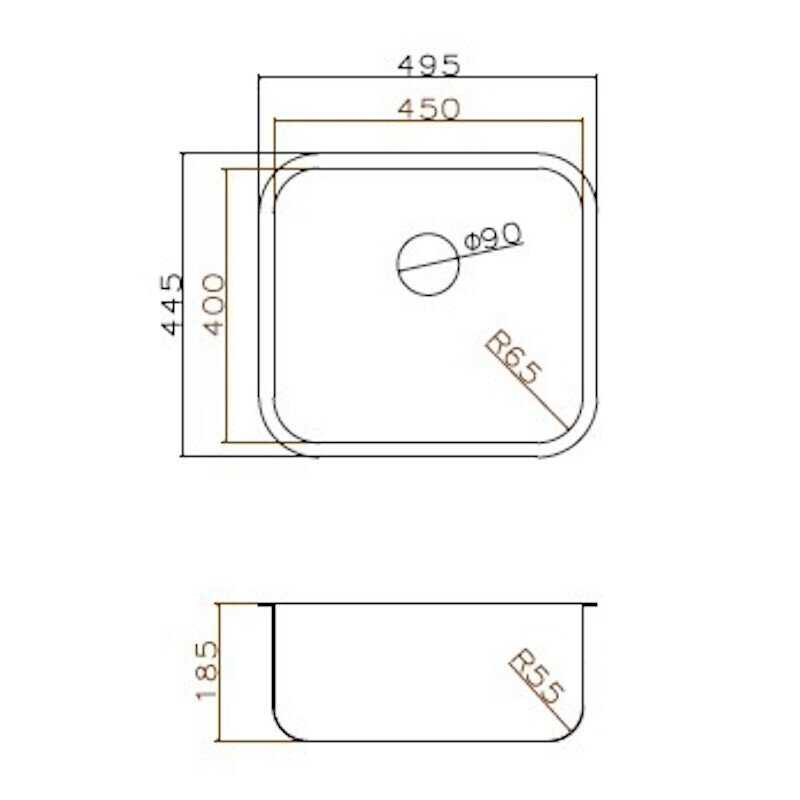 Раковина для кухни Grandex Aqua SELECT 49 (49.5х44.5х18.5) фотография 9