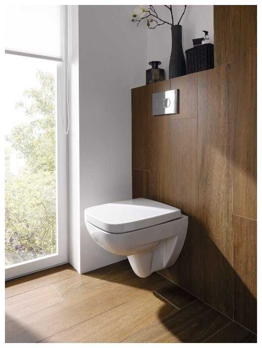 Чаша унитаза подвесная GEBERIT Renova Compact Square 206145000 с горизонтальным выпуском фотография 13