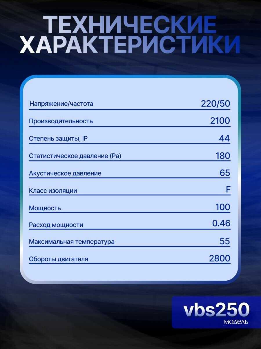 Промышленный вытяжной вентилятор Vector VBS 150 фотография 10