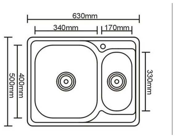 Мойка кухонная из нержавеющей стали врезная с двумя чашами SINKLIGHT 6950 L 0.8/180 1.5P глянец фотография 1