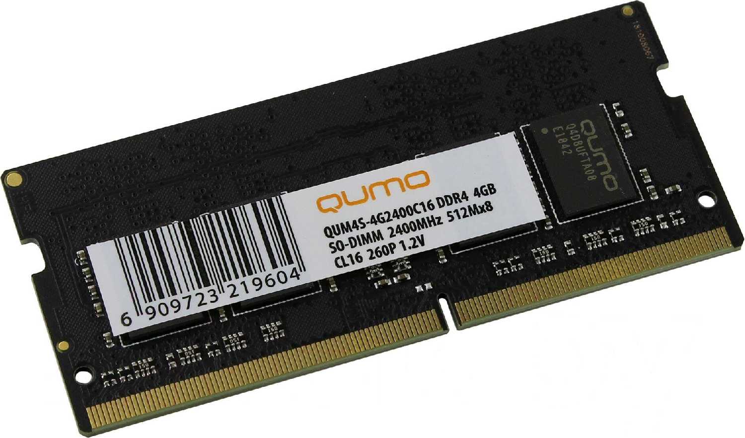 Оперативная память Qumo 4 ГБ DDR4 SODIMM (QUM4S-4G2400C16) фотография 4
