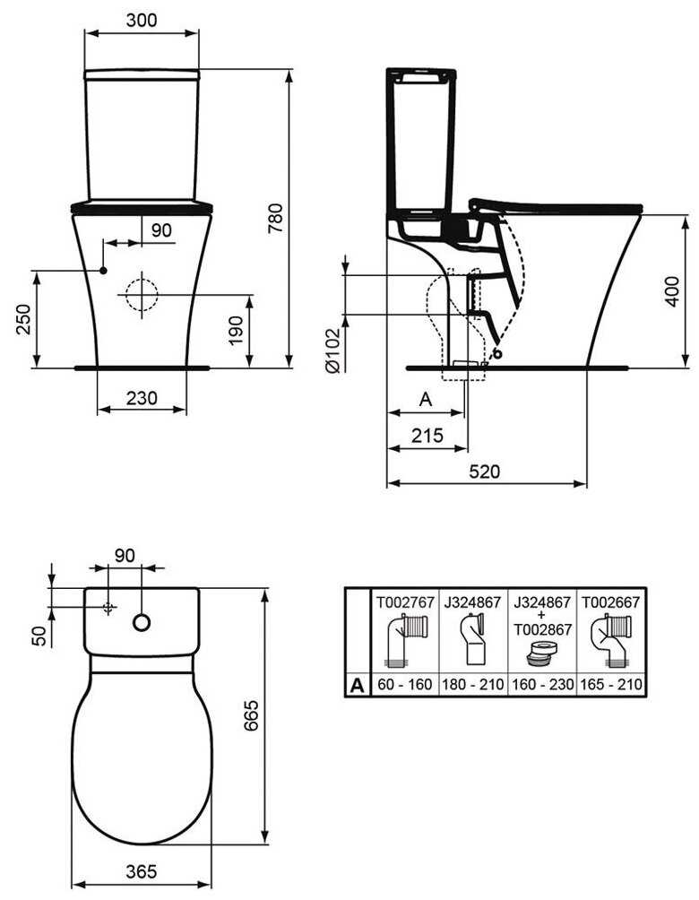 Чаша унитаза напольная Ideal STANDARD Connect E009701 с горизонтальным выпуском фотография 17