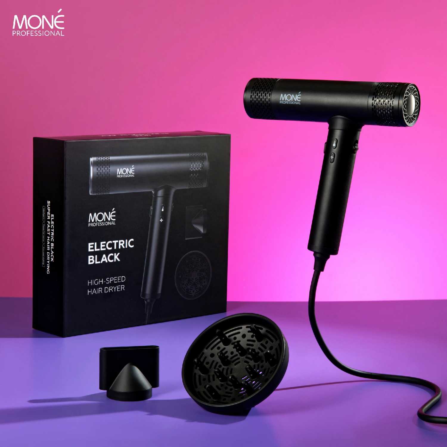 Фен для волос профессиональный черный ELECTRIC BLACK HIGH-SPEED HAIR DRYER фотография 26