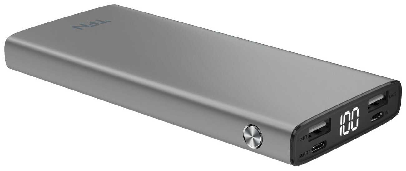 Внешний аккумулятор TFN Steel LCD 10000mAh Gray фотография 3