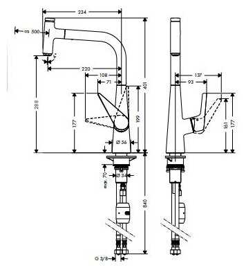 Смеситель для кухни (мойки) hansgrohe Talis Select S 72821000, нажимной фотография 4