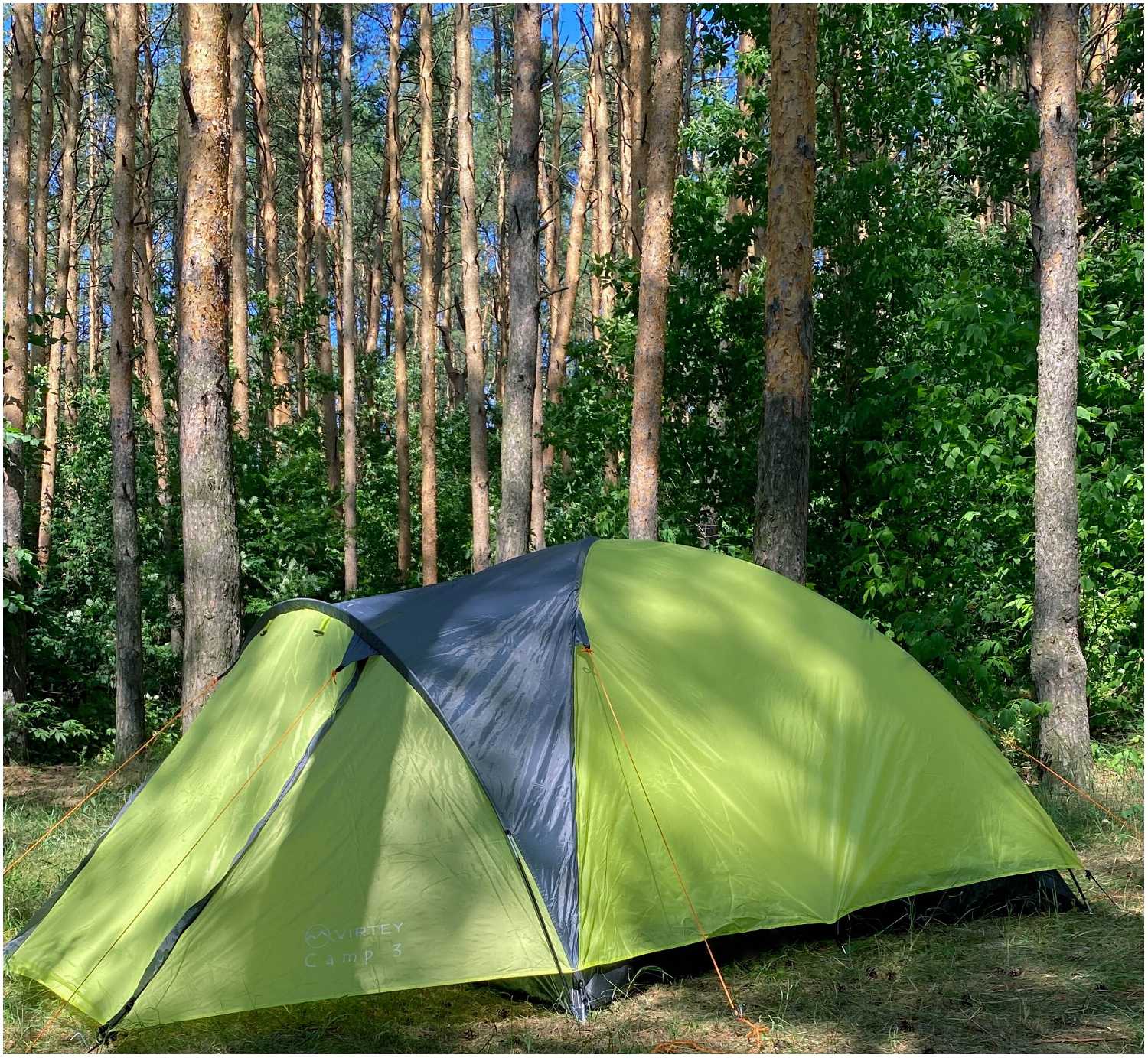 Палатка туристическая 3х местная двухслойная с тамбуром Virtey Camp-3 (310х210x130 см) фотография 3