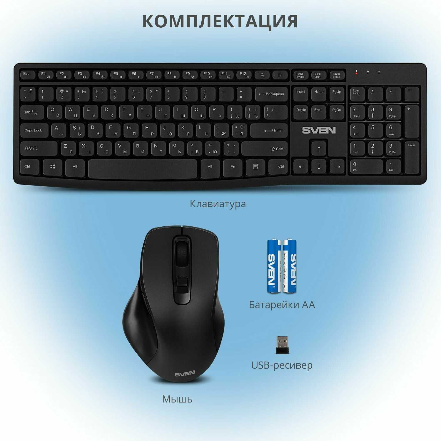 Клавиатура и мышь SVEN KB-C3500 W фотография 4