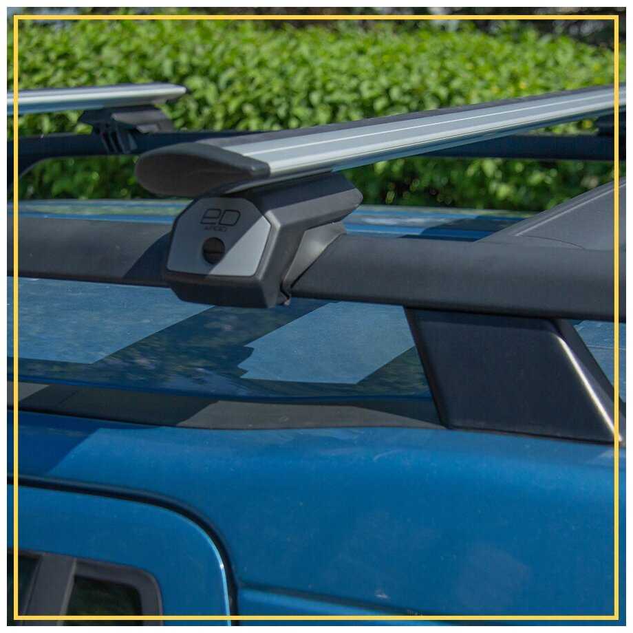 Багажник на крышу на рейлинги Крайслер Вояжер 2002-2010 / Chrysler Voyager 2002-2010 с крыловидными аэро поперечинами - комплект дуг и креплений фотография 8