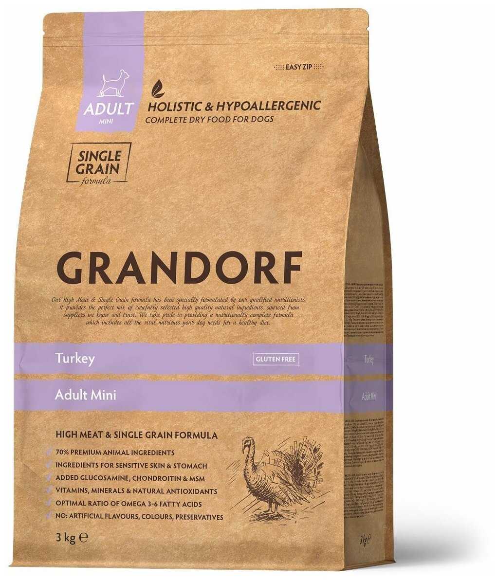 Корм для взрослых собак крупных пород Grandorf ягненок с индейкой