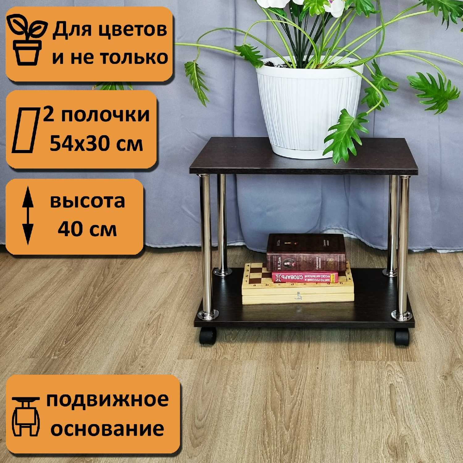 Подставка под системный блок или принтер на колесиках (2 полочки 54х30 см) фотография 9