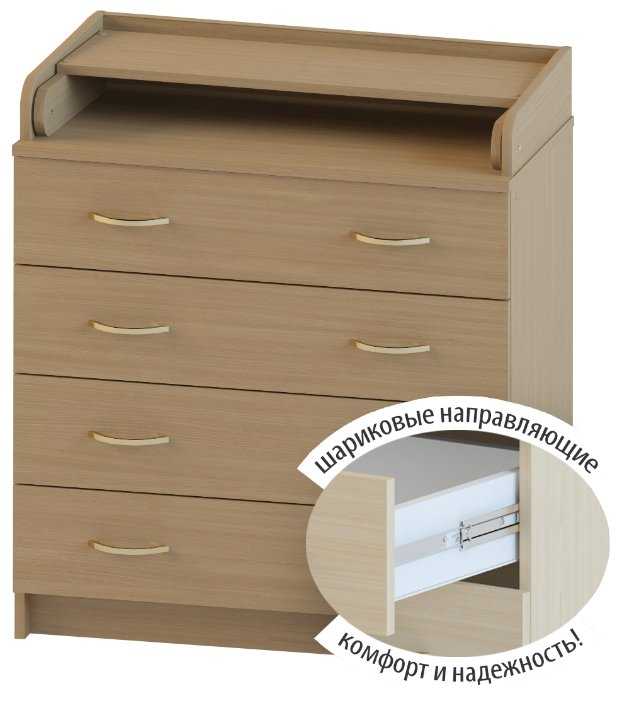 Пеленальный комод Атон Мебель Сириус 80/4 ЛДСП фотография 3