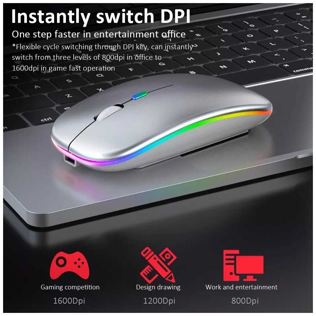 Беспроводная перезаряжаемая Bluetooth + Wireless мышь Booox фотография 1