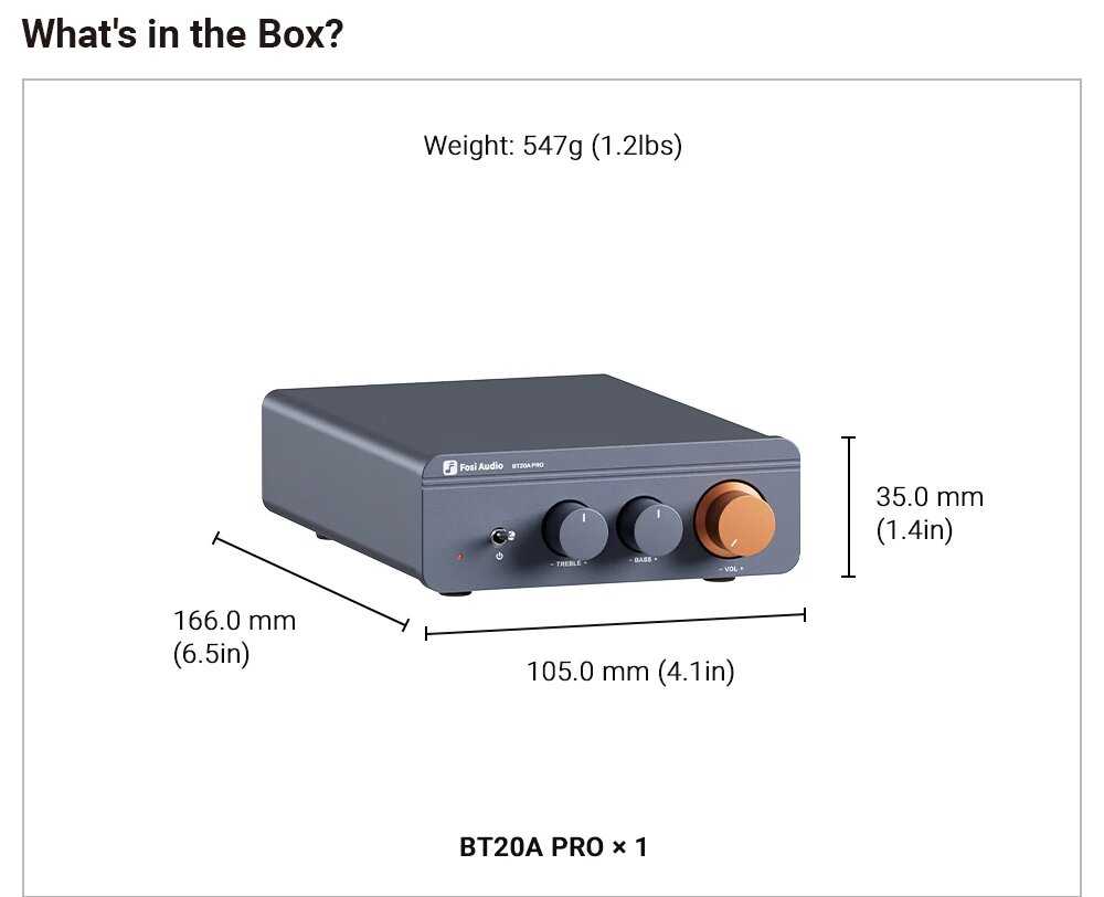Усилитель для колонок Fosi Audio BT20A Pro 300 Вт фотография 9