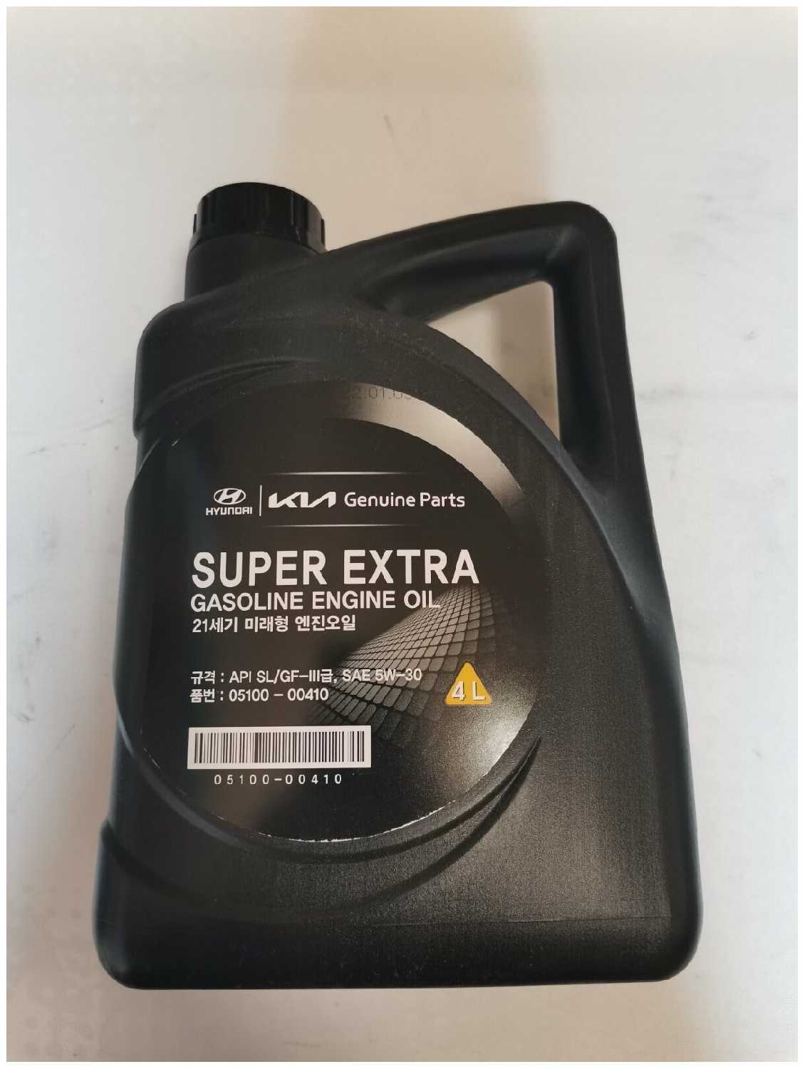 Масло моторное Hyundai/Kia Super Extra SN/GF-3 (0510000410) фотография 13