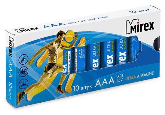 Батарея щелочная Mirex LR03 / AAA 1,5V 10 шт (10/960), multipack фотография 3