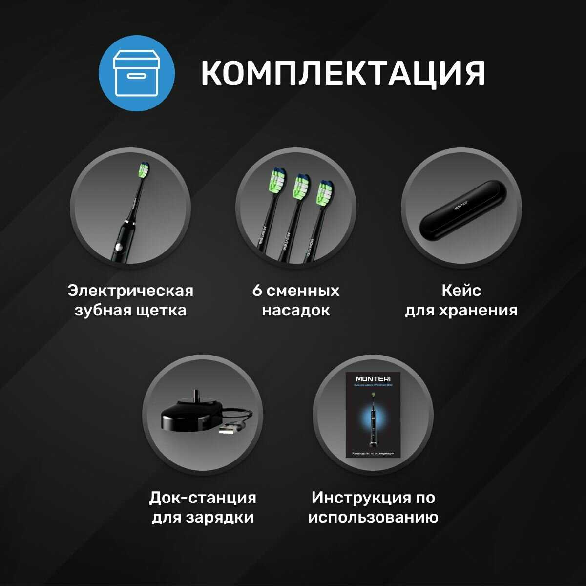 Электрическая зубная щетка MONTERI WellShine B32 фотография 25