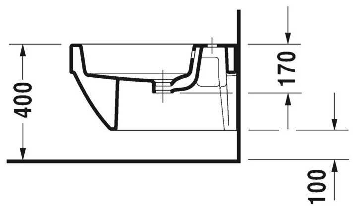 Биде подвесное DURAVIT Vero Air 227415 с горизонтальным выпуском фотография 2