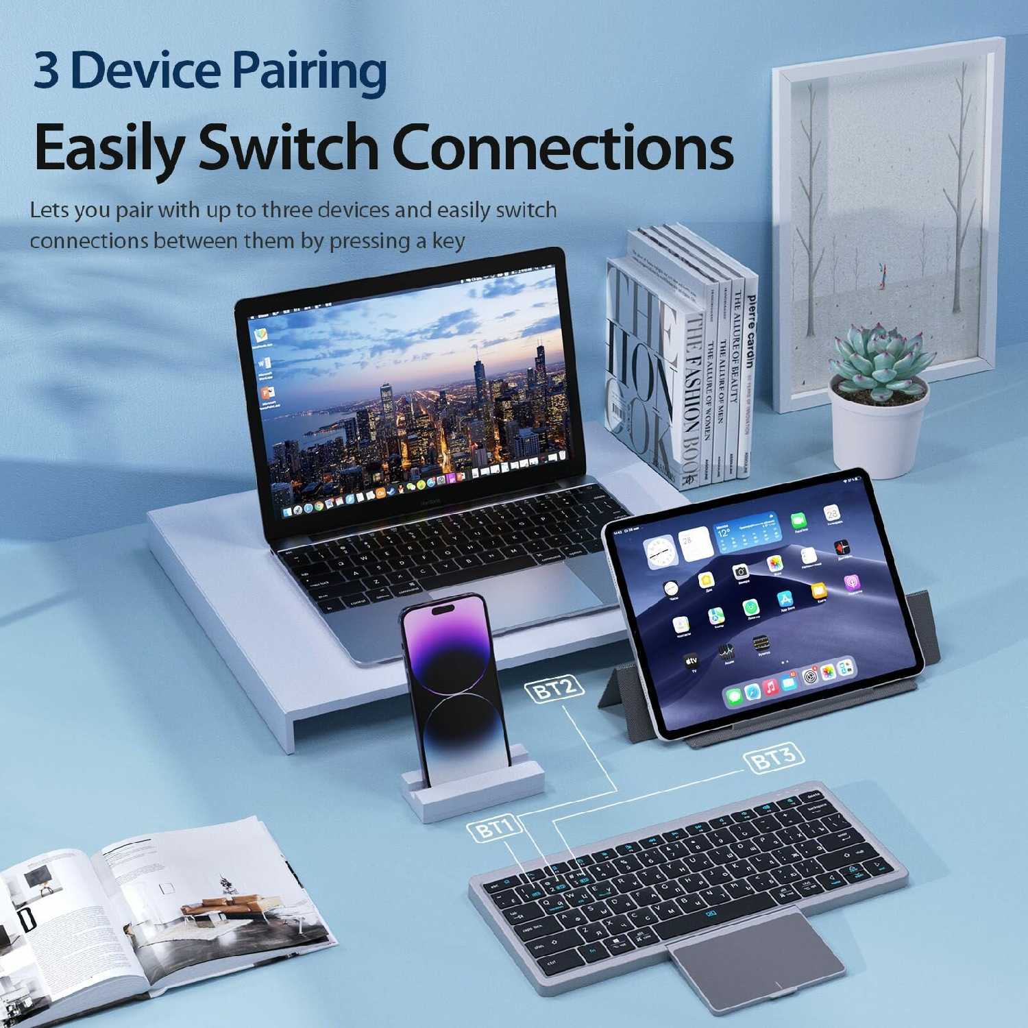 Универсальная русская Bluetooth клавиатура Dux Ducis OK Series фотография 11