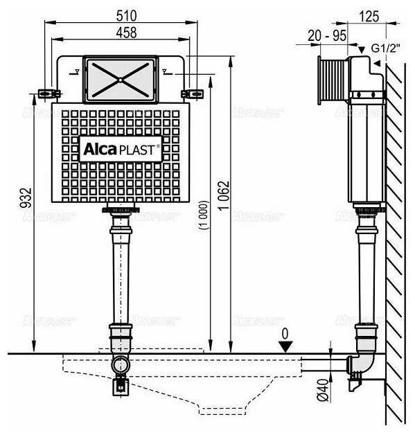 Бачок скрытого монтажа Alcadrain AM112 Basicмodul фотография 4