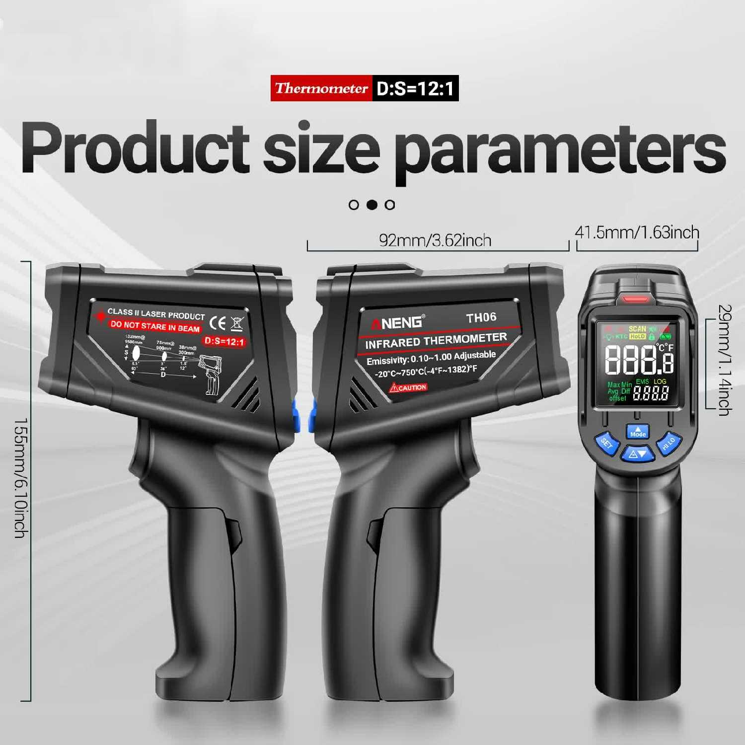 Инфракрасный пирометр Aneng TH06 фотография 6