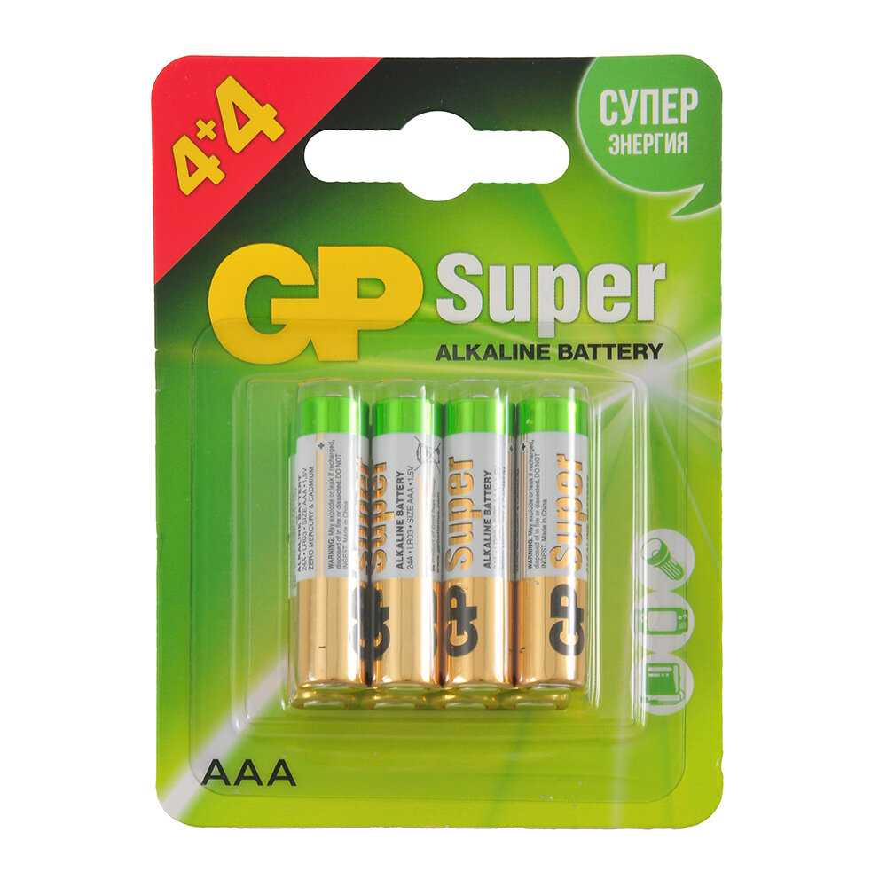 Батарейки GP ALKALINE SUPER AAA (GP 24A4/4-2CR8)