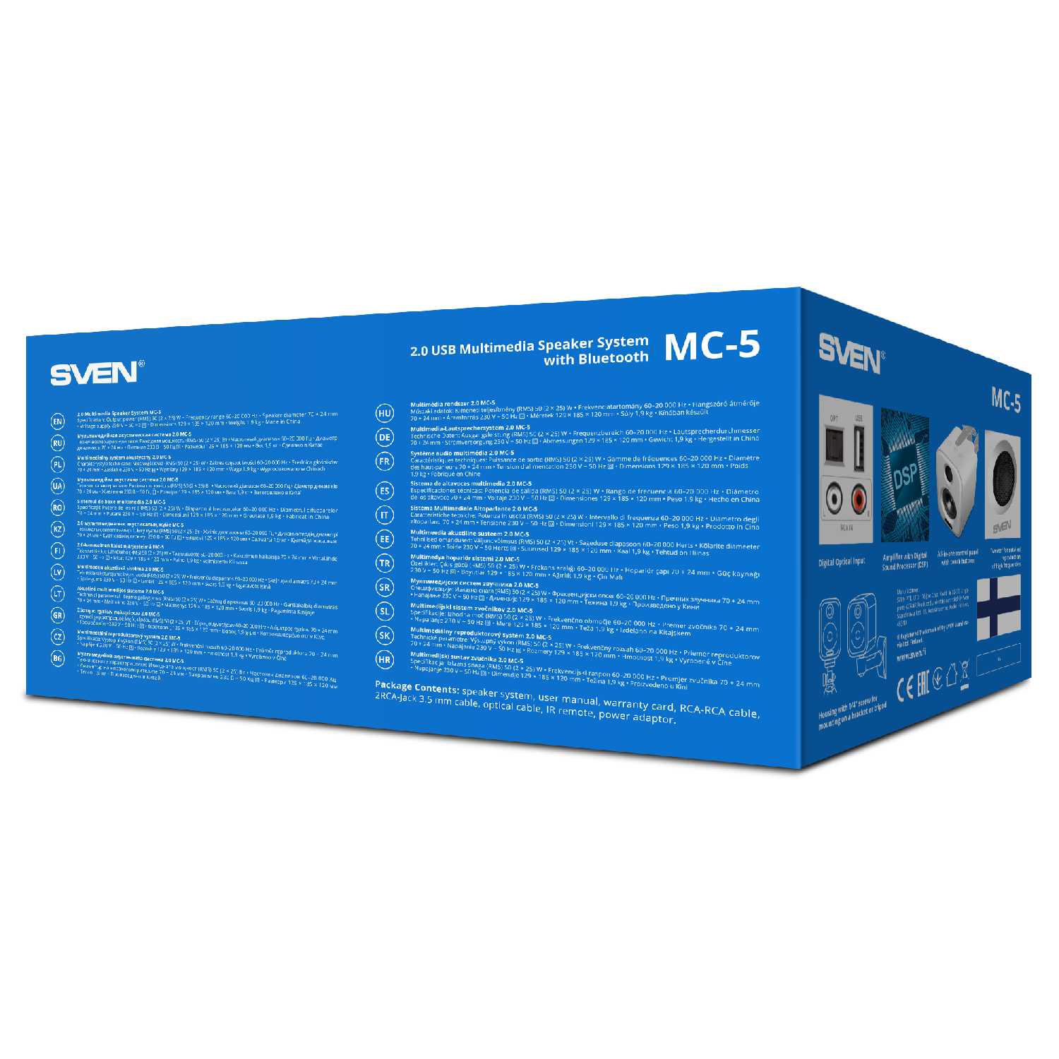 Проводные музыкальные Bluetooth колонки SVEN MC-5 (RCA, оптический вход, USB) фотография 9