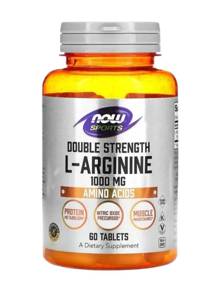 NOW L-Arginine (1000мг 60 таблеток)